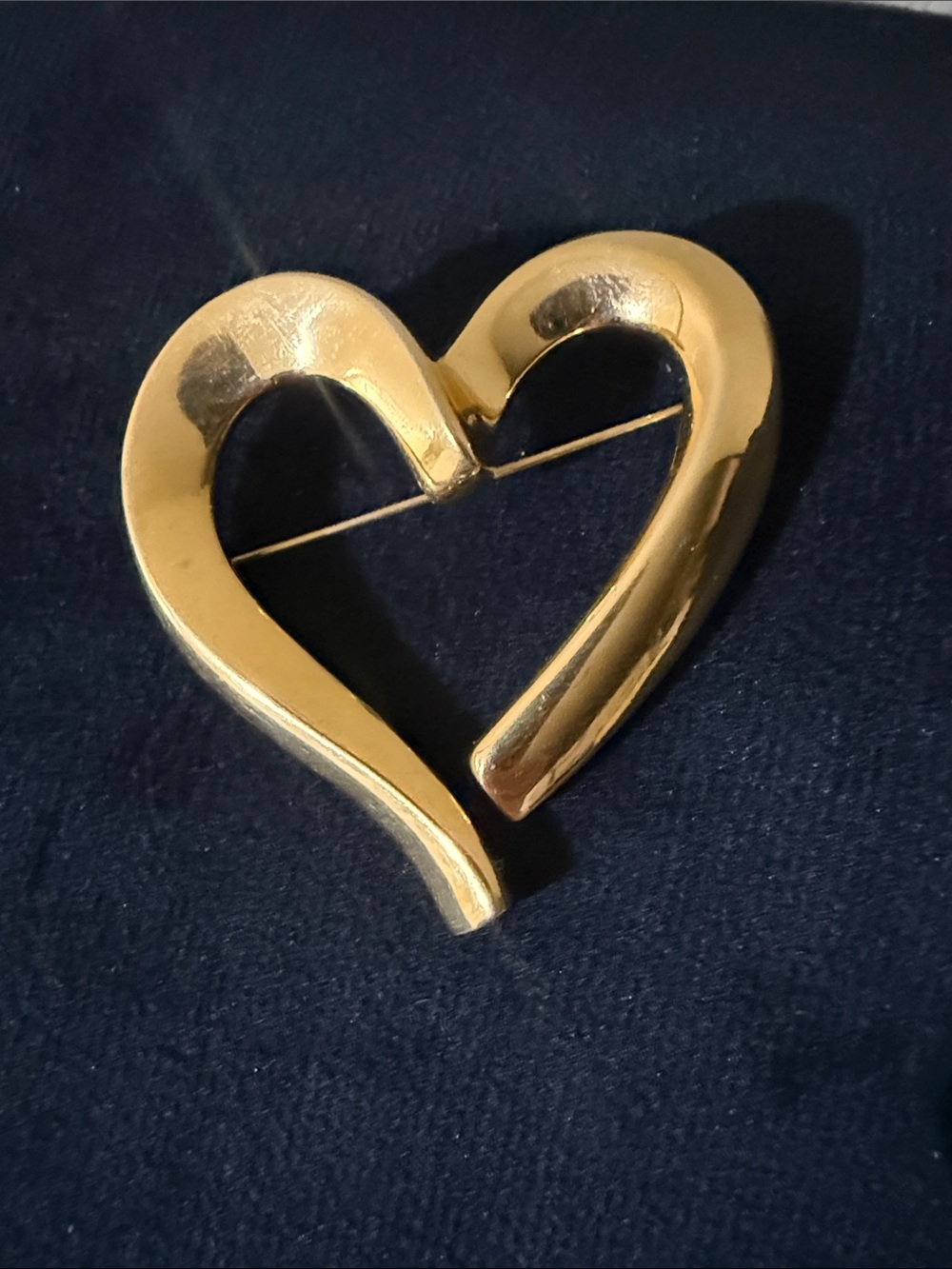 Monet Gold Heart Brooch